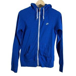 Nike Boy's Jacket Blue Cotton Blend Front‎ Pockets Full Zip Hoodie Jacket Size S